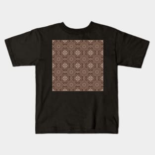 Dark Academia Coffee Brown Floral Kids T-Shirt